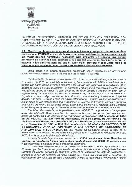 Certificación del Ayto. de Arucas