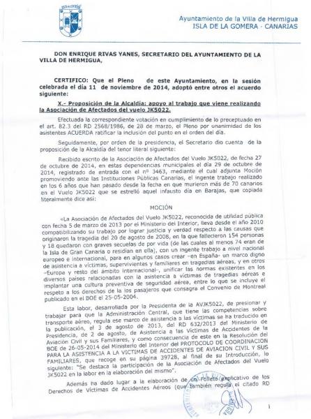Certificación del Ayto. de Hermigua
