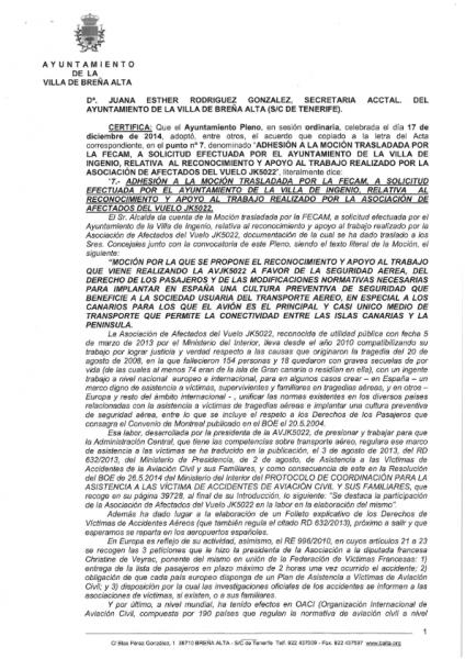 Certificado del Ayto. de Breña Alta
