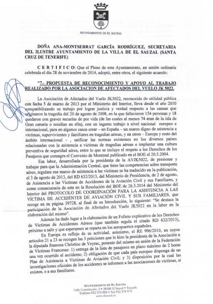 Leer el Certificado dle Ayto. de El Sauzal