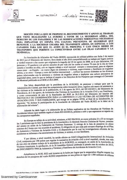 Certificado del Ayutamiento de Teror